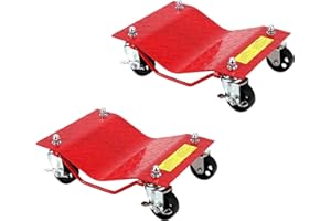 Sunvasagoo Car Wheel Dolly Set of 2, 4000LBS Max, Antiskid Vehicle Dollies for Moving Car with 3 Inch Swivel Steel Wheels, 15