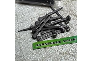 Horseshoe Nails - Size 5 E- Head - for Jewelry Art Supplies, Leaded Stained Glass Projects, Horses, or Rustic Decor - The Heritage Forge Chrome - 25…