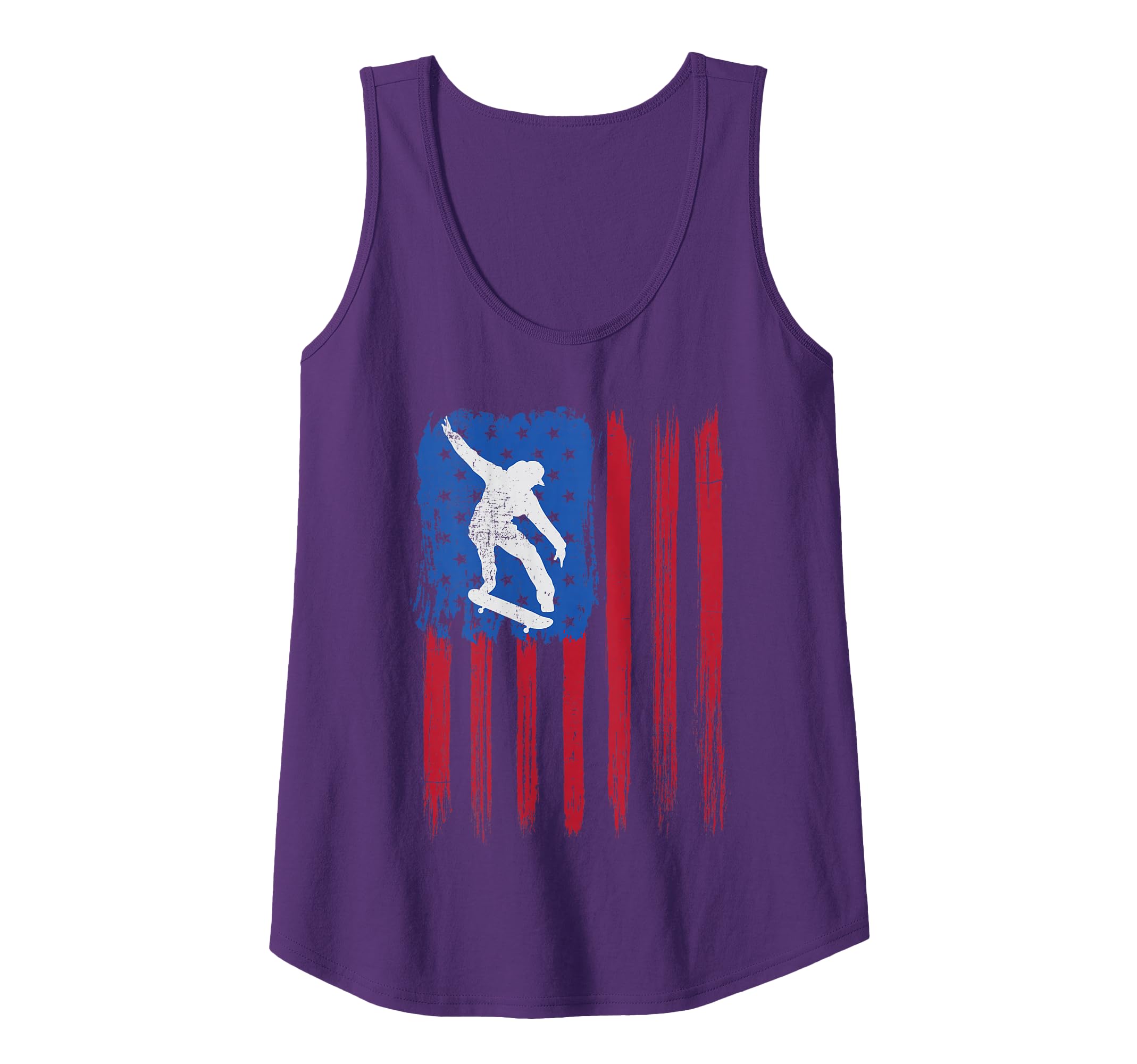 Skateboard American Flag Skate Skateboarding Skateboarder Tank Top