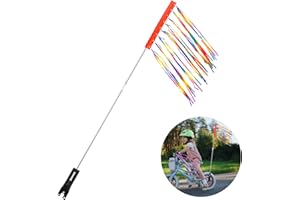 Youdaju Upgraded Bike Safety Flag (12''*16'') and Adjustable Height Pole Made of Sturdy Fiberglass 6ft Bike Flag with Pole for Safety Bicycle Safety Flag Bicycle Flagpole