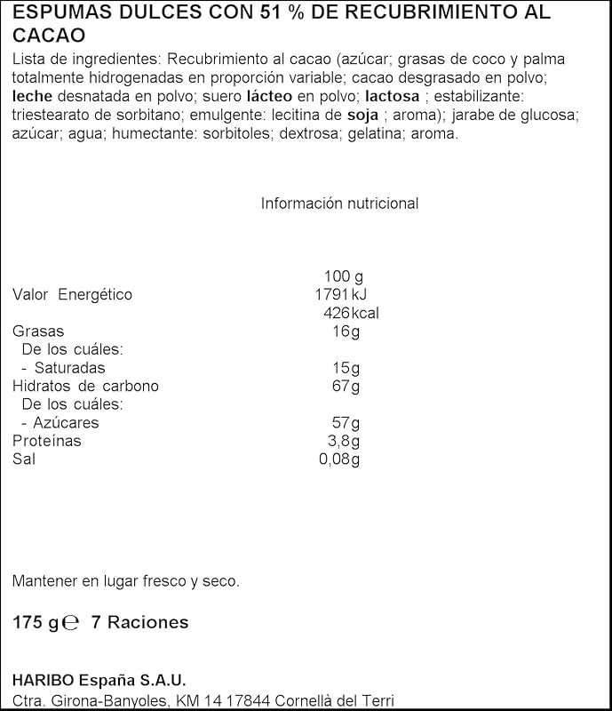 nubes de chocolate bolsa 175 gr