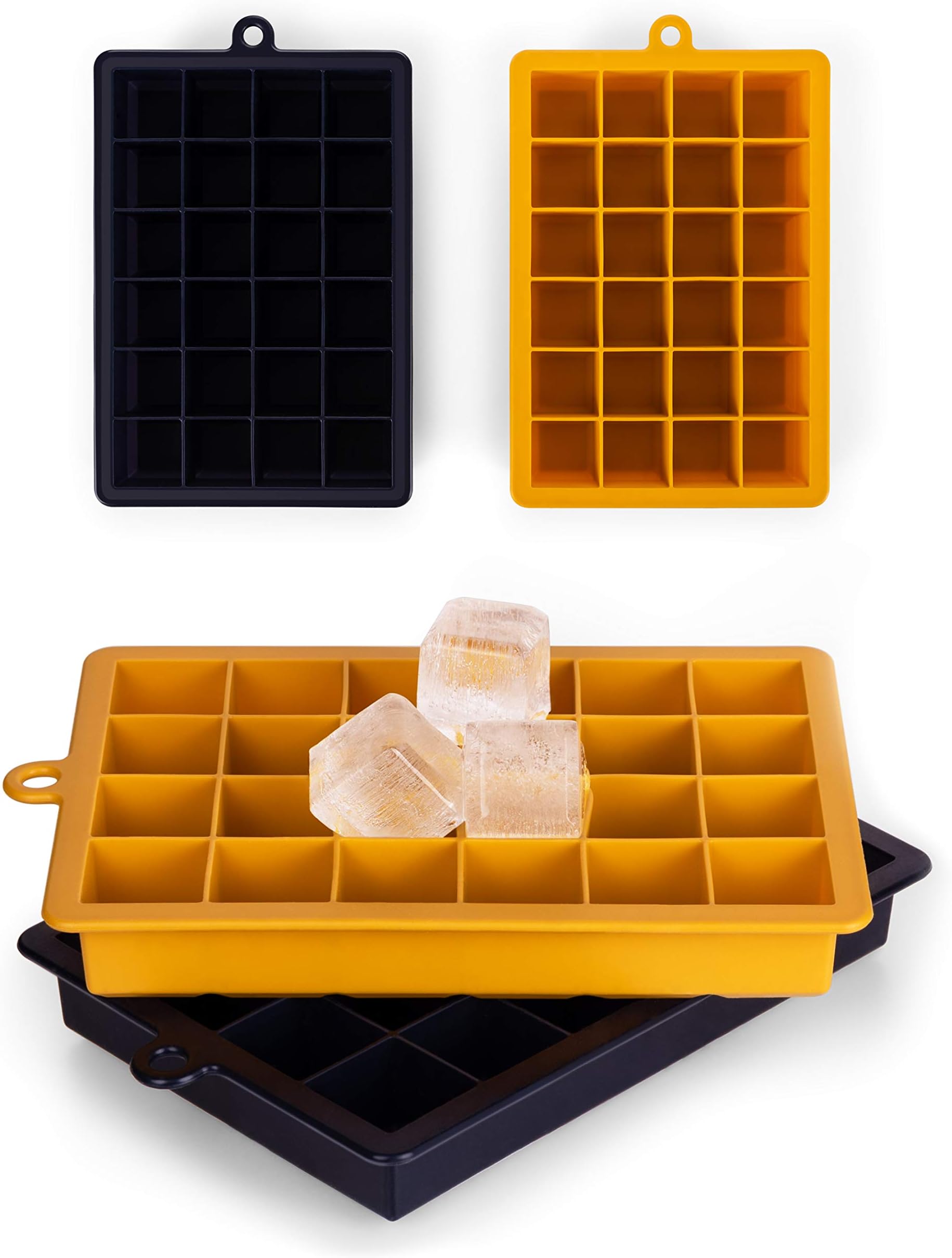 Blumtal2-Pack Ice Cube Tray - Silicone Ice Tray, Easy to take The ice Out, Square Shaped Ice Cubes (L)