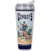 Rico Industries NFL Football Gary Patterson "The Fan" 24oz Acrylic Tumbler with Hinged Lid, Officially Licensed Double Wall Tumbler with Straw