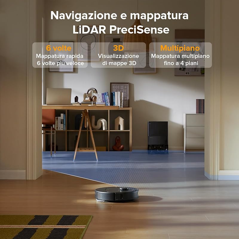 QV 35A Set Robot Aspirapolvere Lavapavimenti, Antigroviglio