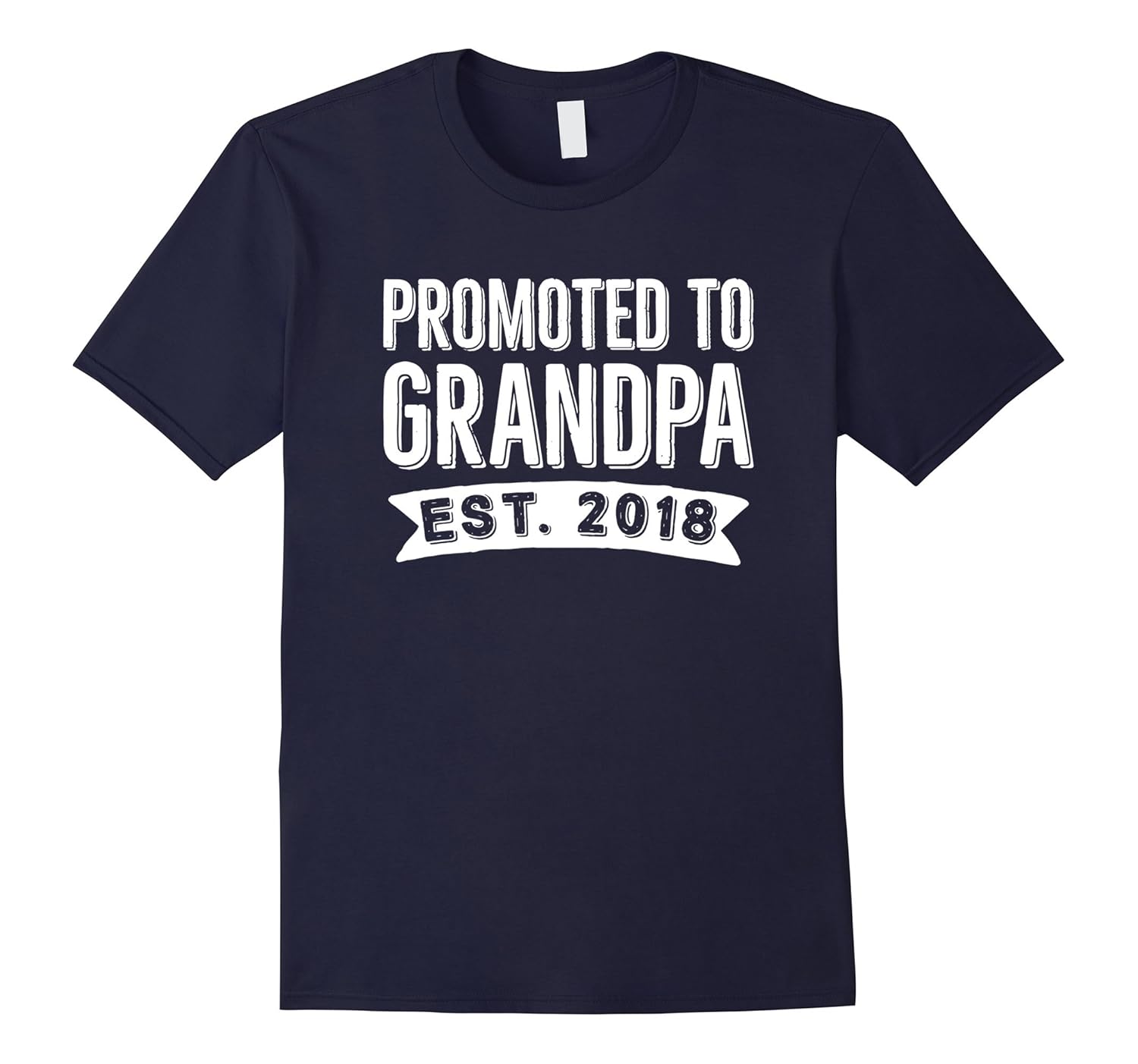 Mens Promoted To Grandpa Est 2018 T-Shirt Baby Reveal Gift-Rose