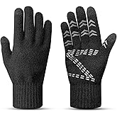 LOKZEER Winter Gloves: Touchscreen Anti-slip Knit Thermal Gloves Warm Cold Weather Men Women for Running Cycling