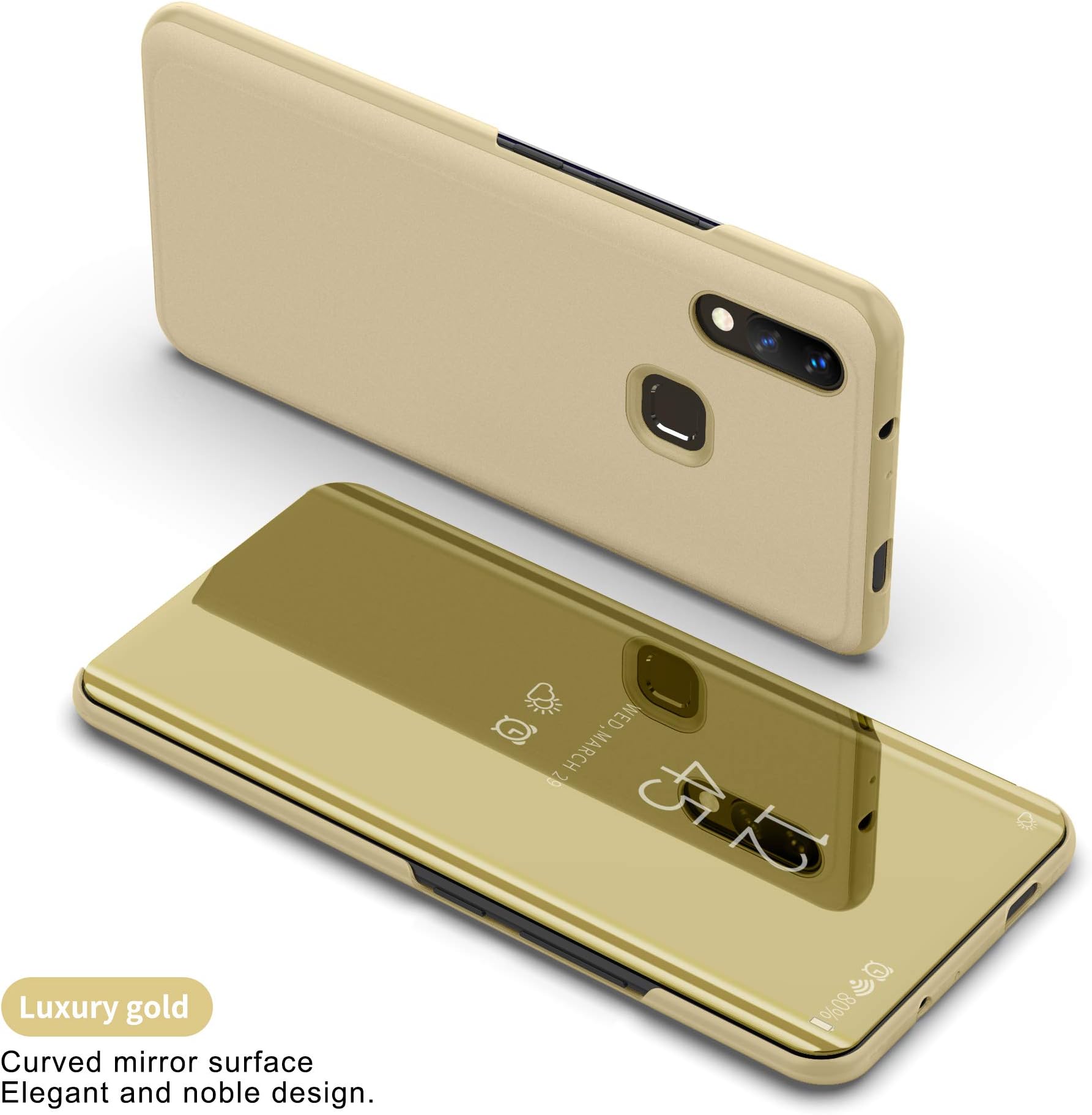 COVO Case for Huawei Honor 8X MAX Mirror Plating Flip Case Smart View Flip Cover for Huawei Honor 8X MAX (Gold)