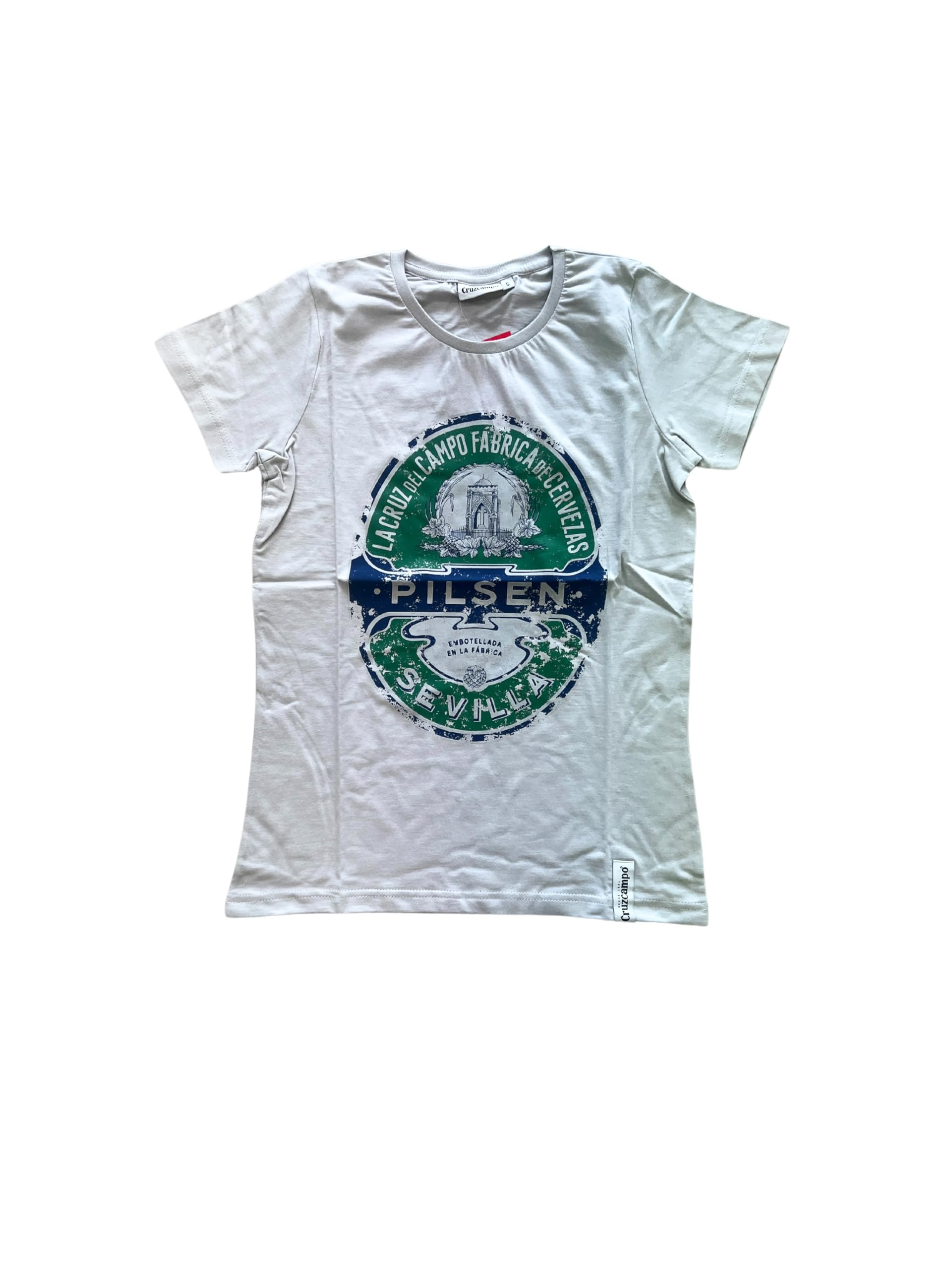 Cruzcampo Pilsen Pearl Woman T-Shirt, womens, T-Shirt, 0634438722250, Pearl, M