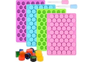 Sakolla Round Candy Molds Silicone, 220 Cavities Mini Cylinder Molds for Chocolate, Hard Candy, Gummy, Ganache, Ice Cubes, Se