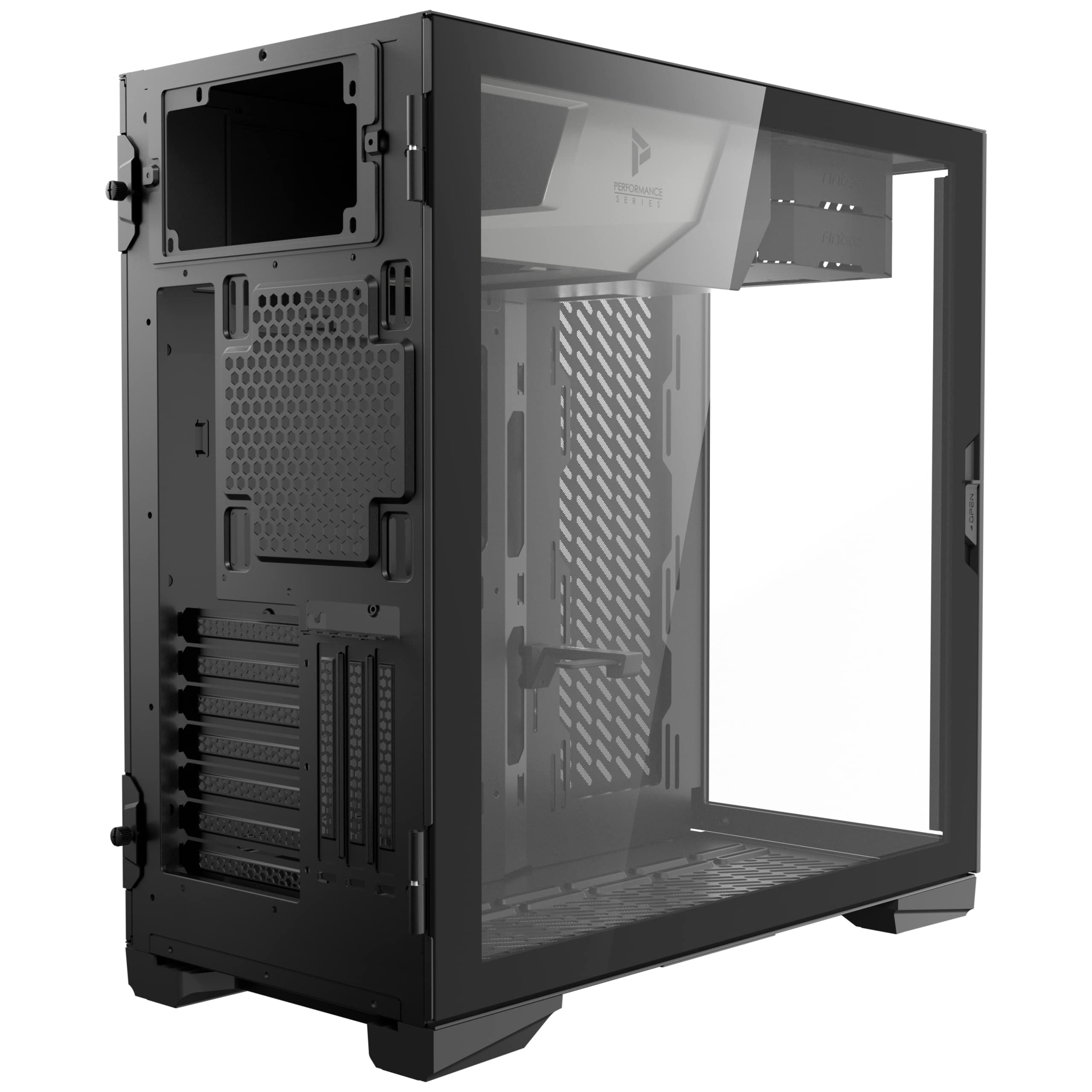 Antec Performance Series P120 Crystal E-ATX Mid-Tower Case, Tempered Glass Front & Side Panels White Led USB3.0 X 2, Aluminum Vga Holder Included - PC