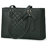 RAINSMORE Laptop Bag for Women 15.6 Inch Work Tote Bags Waterproof Leather Laptop Tote Professional Computer Briefcase