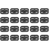 uxcell Spring Cord Lock End Toggle, 20Pcs Double Hole Spring Stopper Alloy Fastener Slider Toggles Clip for Drawstrings, Shoelaces, Bags (Metallic Black,22.2x15.2mm)