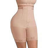 FeelinGirl Tummy Control Shapewear for Women Faja Shorts High Waisted Seamless Body Shaper with Zipper Crotch