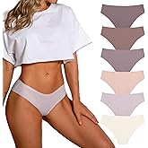 SHARICCA Women Seamless Cheeky Bikini No Show Panties Ladies Invisible Breathable Briefs Soft Stretch Underwear Multi Pack