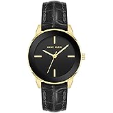 Anne Klein Women's Croco-Grain Patterned Faux Leather Strap Watch