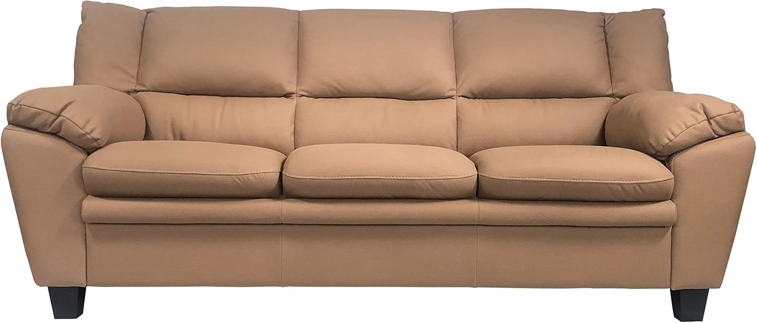 Divano Marianna In Ecopelle Effetto Nabuk 2 Posti 155 Cm Marrone