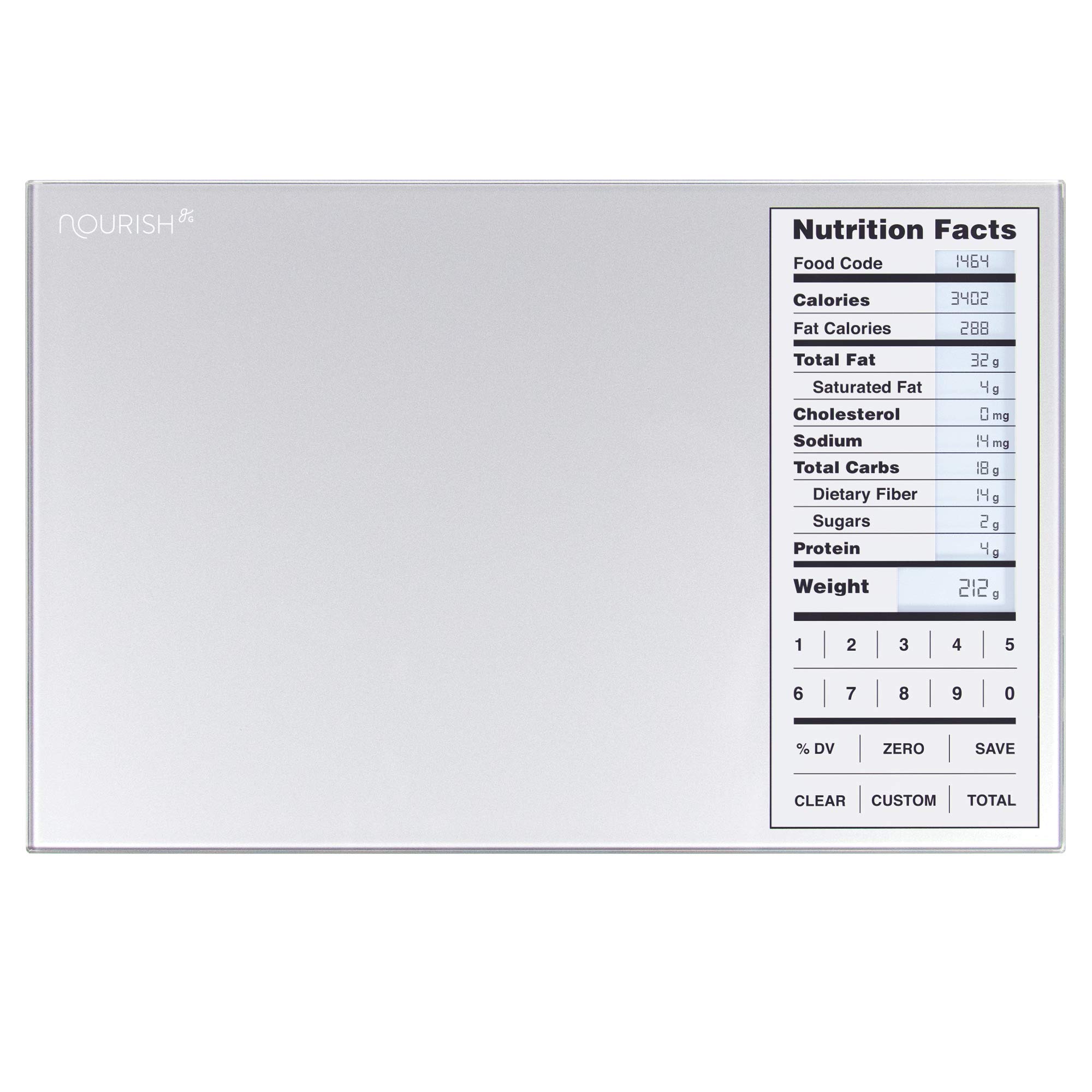 Greater Goods Nourish Digital Kitchen Scale, Food Scale with (New Backlit) Portions Nutritional Facts Display