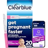 Clearblue Smart Ovulation Test - 20 Ovulation Tests. Identify &amp; Track Your Fertile Days, Get Pregnant Faster, Accurate LH Test, Easy to Use at Home, Free Period Cycle Tracker App Required to use
