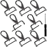 Haiabei 8 Pcs Detachable Swivel Snap Hooks Purses Clasps with Screw Bar Replacement D-Rings Swivel Snap Hooks 2x1.6in Swivel Hooks for DIY Leather Craft Purse and Purse Hardware