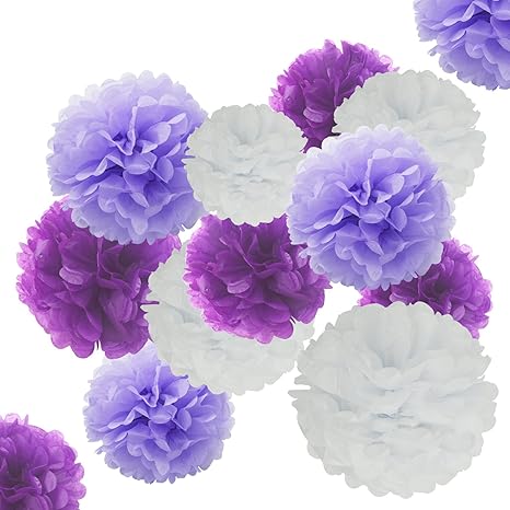 24pcs Craft Paper Tissue Pom Poms Doubletwo Ceiling Decor Wall
