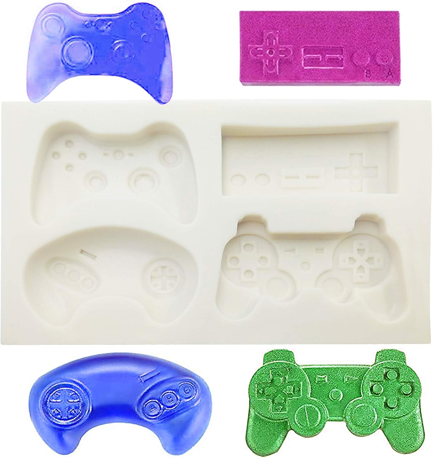 Silicone Fondant Mold, Game Controller Video Game Candy Molds Game pad Fondant Chocolate Baking Molds Tool for Cake Decorating Polymer Clay, Wax, DIY Sugar Crafts