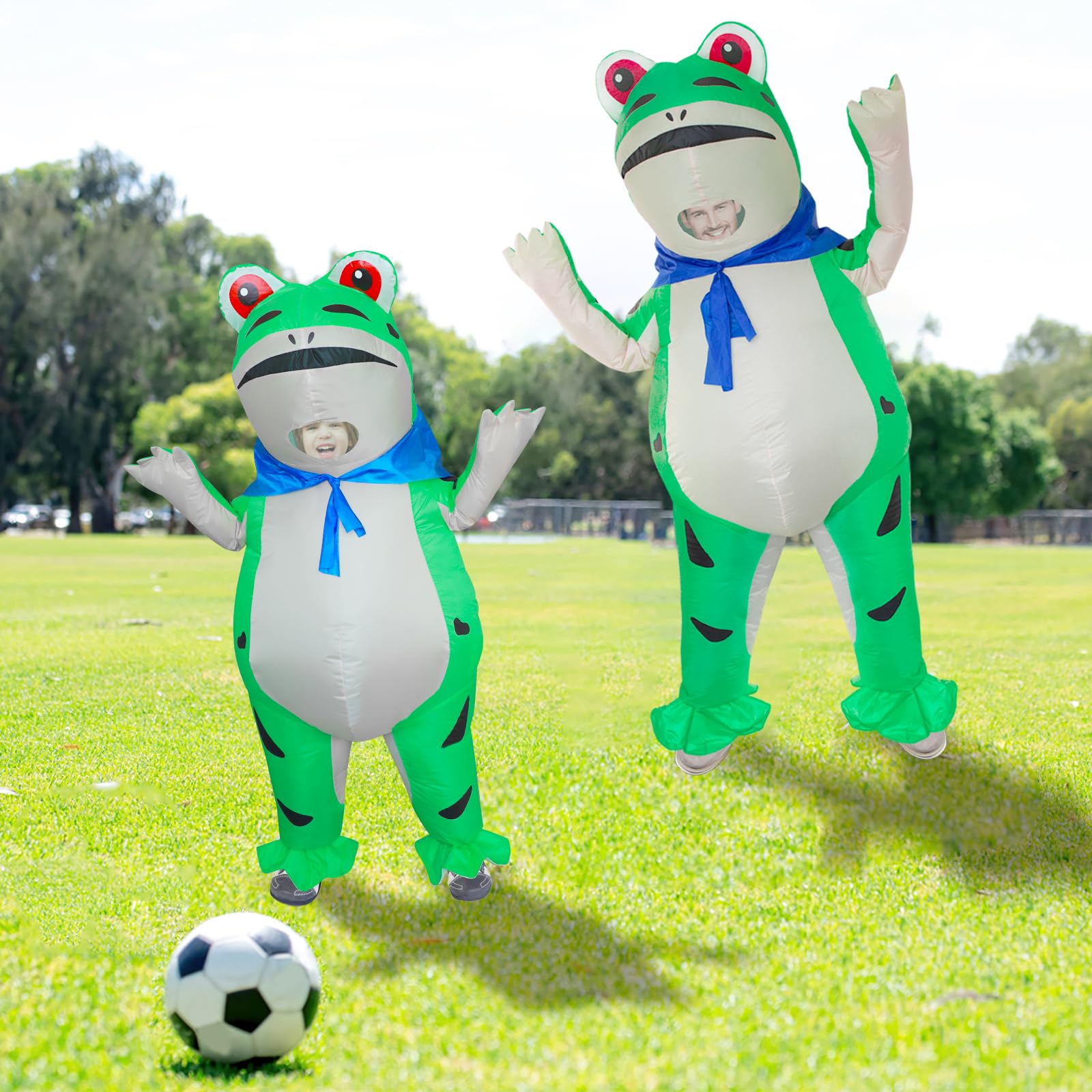 Stegosaurus Inflatable Frog Costume for Kids Halloween Cute Animal Costumes Funny Blow Up Suit for Boys Girls Cosplay Party Green