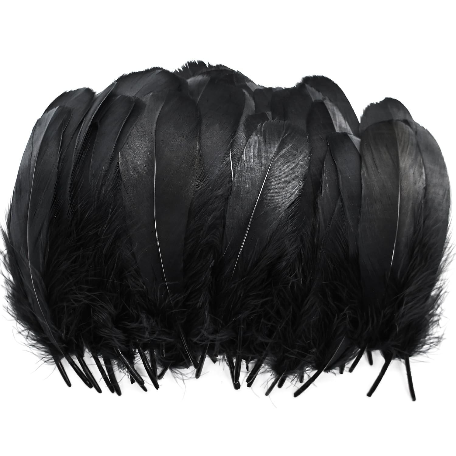 50 Pieces Black Feathers for Crafts, Natural Goose Feathers Large Craft Feathers for DIY Handmade Crafts Gift Box Filling Ornament Decoration, 18-20cm