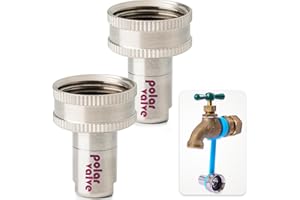 Polar Valve Outdoor Faucet Freeze Protection (Straight-Type, 2 Unit), Auto Temperature Control, Stainless Steel and Nitinol for Winter, Easy Installation, Water-Saving Solution