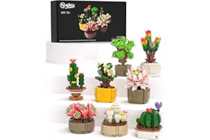 Nifeliz Succulents Plant Decor Building Kit, Colorful Display Set Unique Flower Decor Ideas, Creative Building Project for Adults (604 PCS)