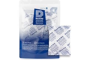 Dry & Dry 50 Gram [10 Packets] Silica Gel Packets Desiccants, Silica Packets - Rechargeable Silica Gel Packs, Desiccants Packets, Silica Gel