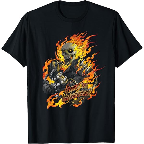 Amazon.com: Marvel Ghost Rider Motorcycle Club T-Shirt