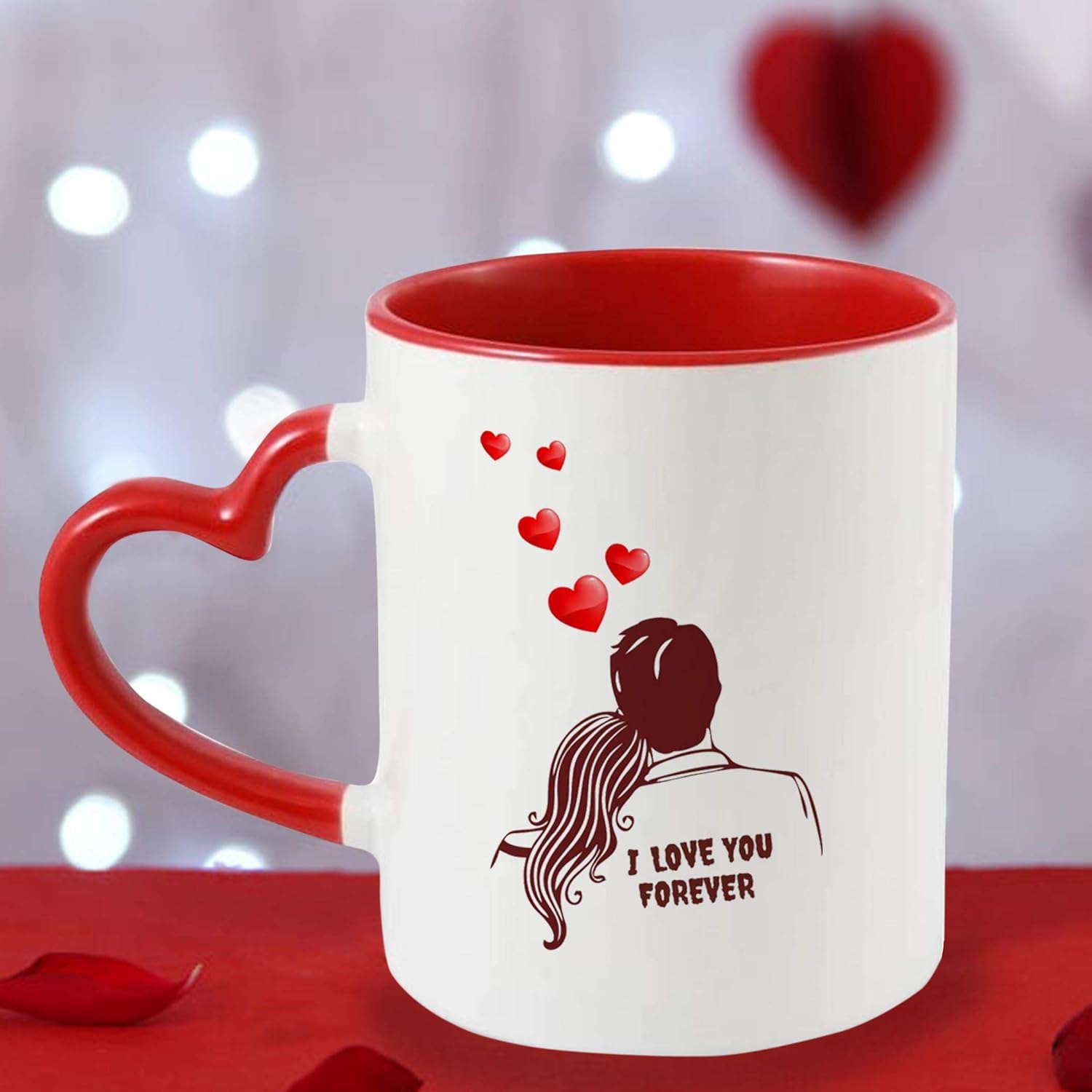 Buy Ikraft Love You Forever Quotes Printed Coffee Mug Red 325ml