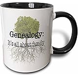 3dRose (mug_157438_4) Genealogy it’s all about family - Two Tone Black Mug, 11oz