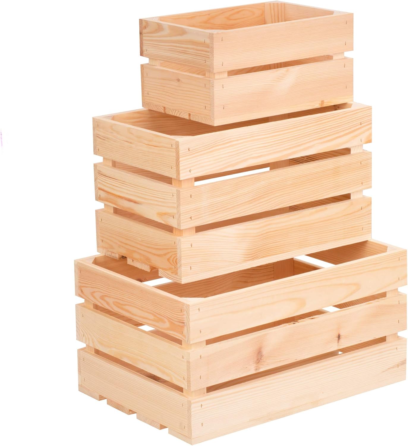 Juego de 3 cajas de madera, cajas de fruta, cajas de madera ...