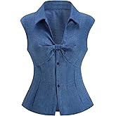 winkbay Women's Summer Twist Front Cap Sleeve Blouse Elegant Collar V Neck Fitted Dressy Casual Tops