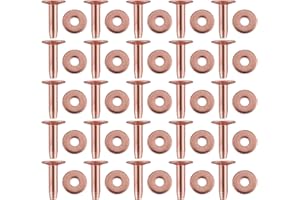 Juinrinet 25 Sets Copper Rivet Burrs Washer,15/32 Inch Long Leather Copper Rivet Fastener, for Belts Leather DIY Craft Suppli