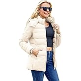 MODERN BUBBLE Womens Packable Puffer Jacket Winter Coat with Hood Warm Lightweight Thickened Down Jacket