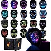 Busdebon LED Mask with Gesture Sensing Transforming for Christmas/Birthday Present, Boys Light Up Masks for Halloween Role - Playing & Costume Parties