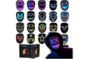GENERIC YXYaoZhengYiGeYi LED Mask with Gesture Sensing Transforming for Man/Kids, Unisex Light Up LED Face Cool Masks for Halloween Costume Cosplay Party Masquerade