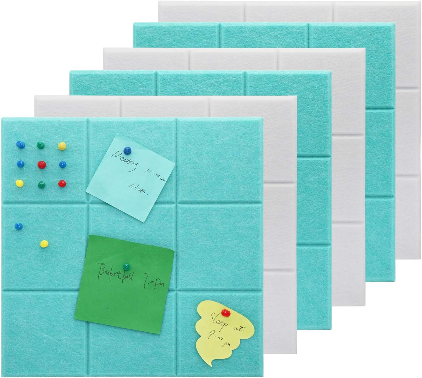 Large Bulletin Board Each 11.8" x 11.8" Omitfu 6 Pcs Felt