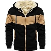 AIELVIN Men's Winter Fleece Thermal Jackets for Men Sherpa Lined Hoodies Warm Thick Jacket Outerwear