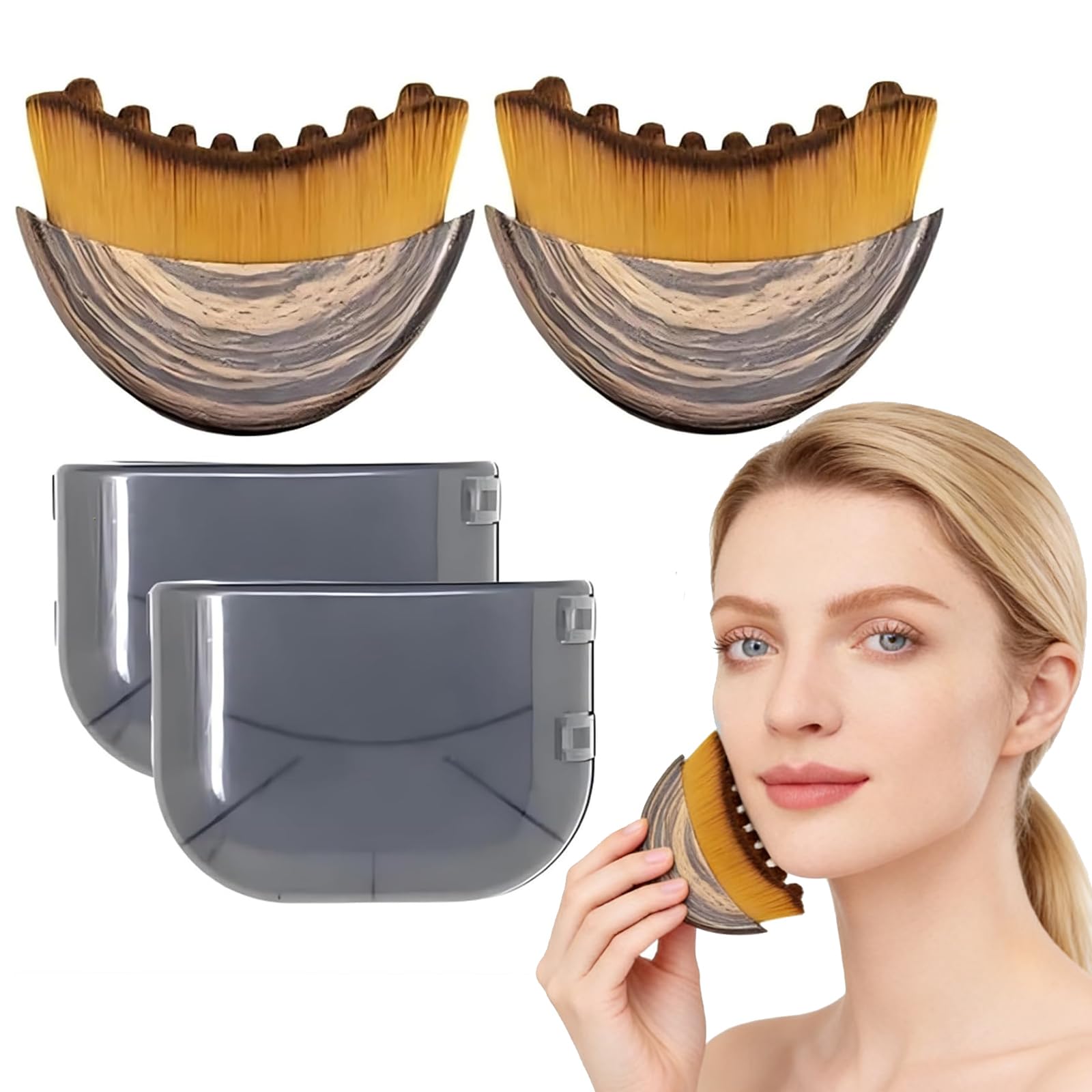 Photo 1 of 2 PCS Lymphatic Contour Face Brush, Lymphatic Drainage Massager, Ergonomic Face Beauty Tool?Designed to Fit The Skin Precisely and Relieve Fatigue for All Skin Types