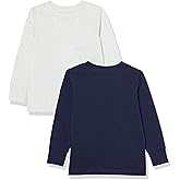 Amazon Essentials Unisex Kids and Toddlers' Long-Sleeve Rib Cuff T-Shirt, Pack of 2