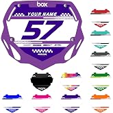 Kalair GFX Custom BMX Box Two Number Plate Decals - Personalize Your Racing Graphics with Your Name &amp; Number, Multicolored Outstanding Designs, Fits Box Two Plates, Junior and Senior Sizes.