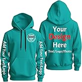 Bulk Custom Hoodies Your Design Here, Personalized Hoodie Add Your Text Logo Photo Name,Customized Sweatshirts for Men Women