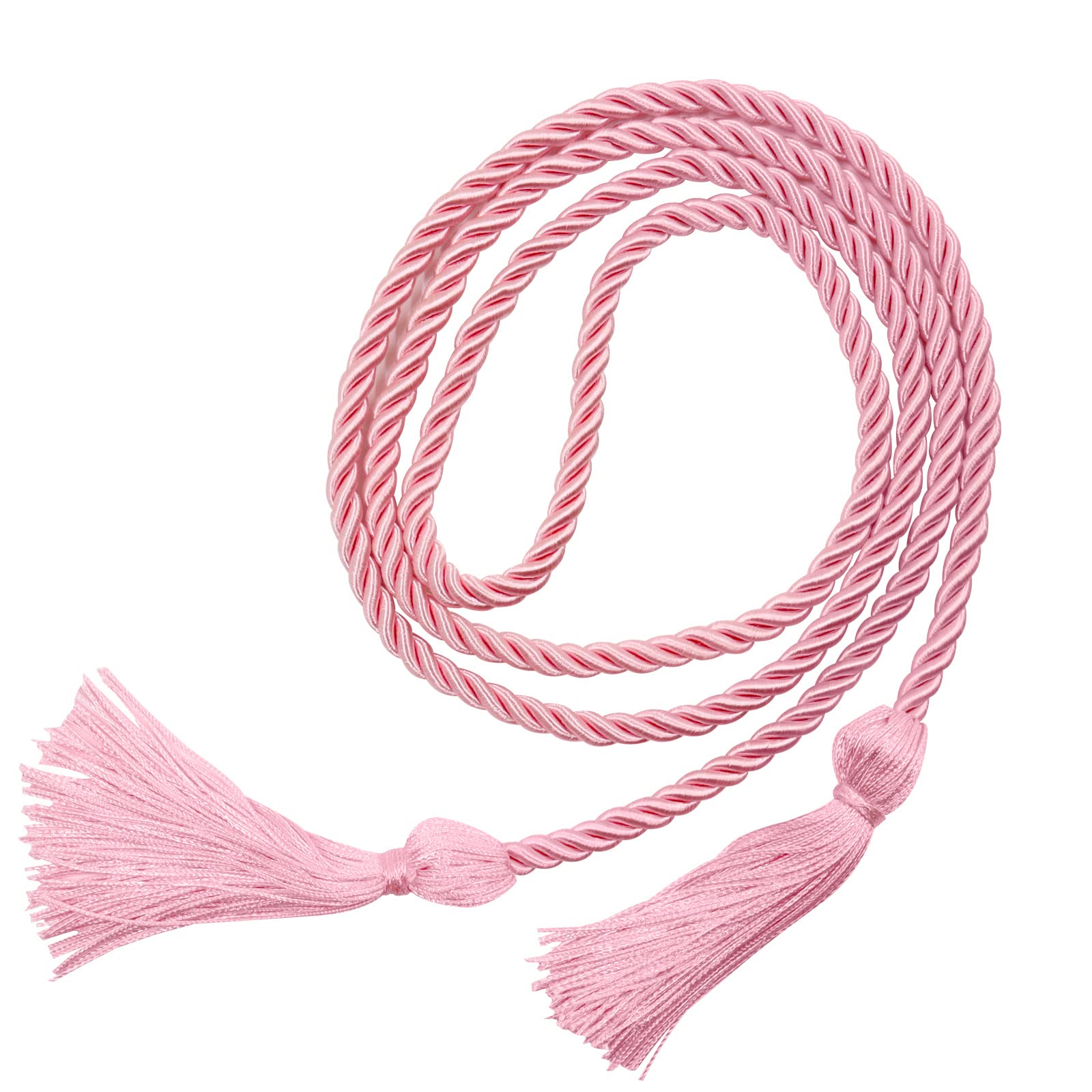 66 Inches Tassel Cord Graduation, Braided Solid Color Honor Cords, Graduation Honor Cords Rope Belt, Graduation Ropes High Honor for Grad Days (Pink)