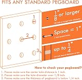 LATERN 6Pcs Large Pegboard Cups w/ Hooks White Plastic Workbench Craft Office view 5