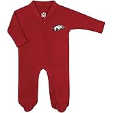 Little King NCAA Long Sleeve Full Zip Footed Romper With Embroidered Team Logo-Sizes 0-3M 3-6M 6-9M