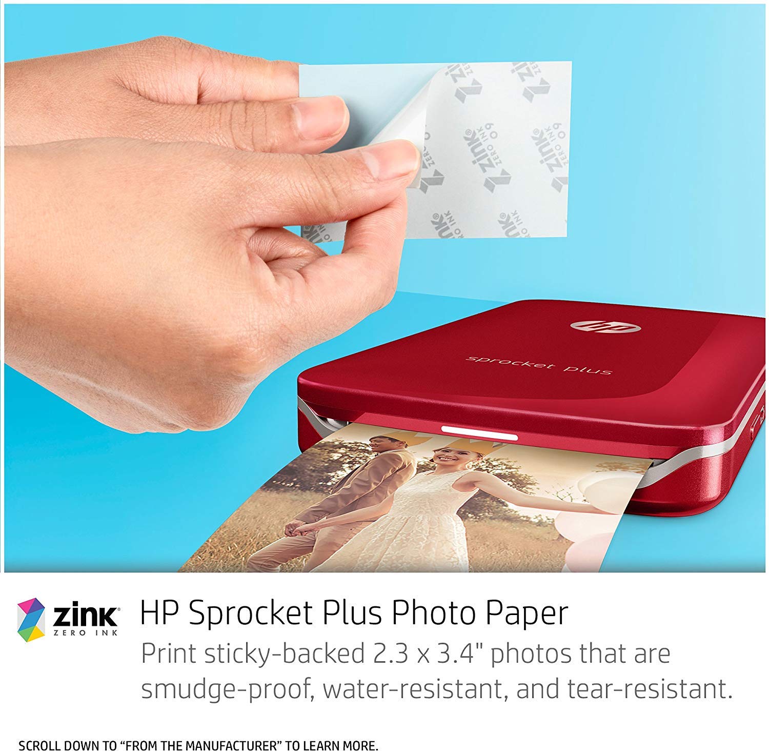 Hp Sprocket Paper Photo Sticky Backed Zink Sheets 20 Additional With Black Printer Photo Portable Portable Photo Printers No Minimum Www Klevering Com