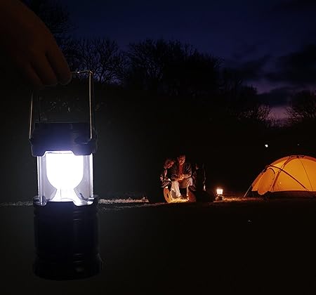 Naivete LED Solar Emergency Light Lantern + USB Mobile Charging point, 3 Power Source Solar, Battery, Lithium Battery, Travel Camping Lantern - (Blue, Black, Golden, Brown) - Color will be as per stock Multicolor
